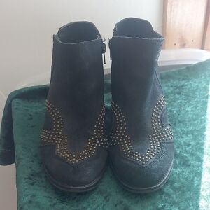 Lucky Brand Black Ankle Booties with Studded Design